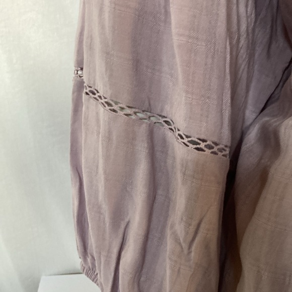 KNOX ROSE Women’s Button Down Blouse Plus Size 1X Balloon Sleeves Lavender NWOT - Picture 6 of 9